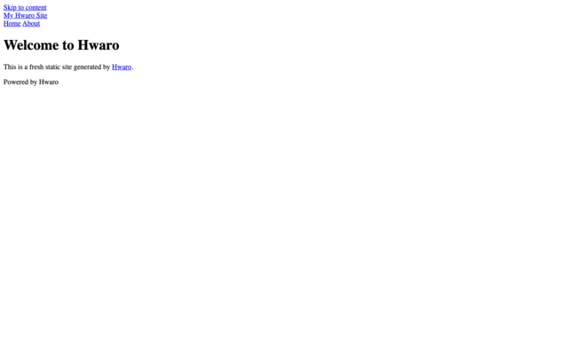 The bare scaffold rendered in a browser